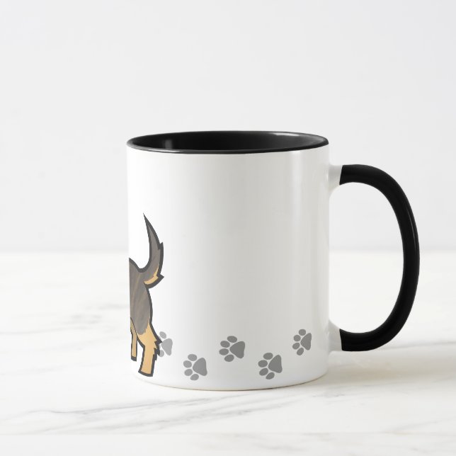 Cartoon-Dackel (Drahthaarterrier) Tasse (Rechts)