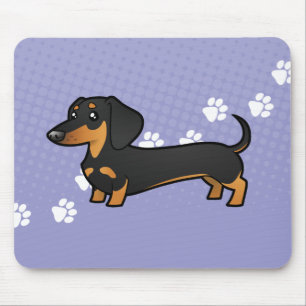 Cartoon-Dackel (glatter Mantel) Mousepad