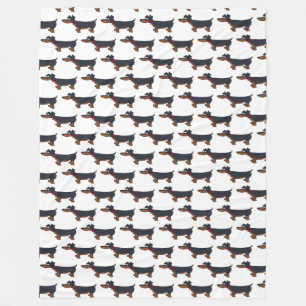 Cartoon Dackel Hund Fleece Blanken