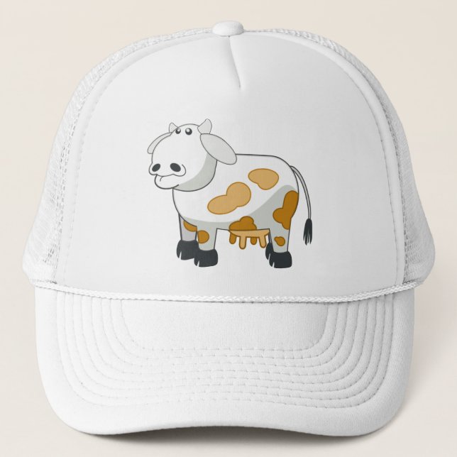 Cartoon Dairy Cow Cap Truckerkappe (Vorderseite)