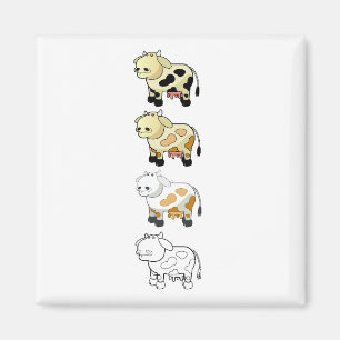 Cartoon Dairy Cows Magnet