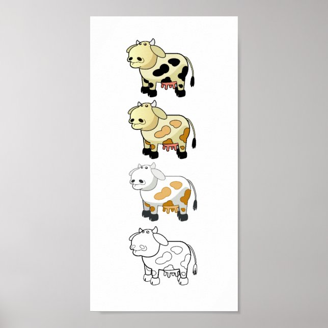 Cartoon Dairy Cows Poster (Vorne)