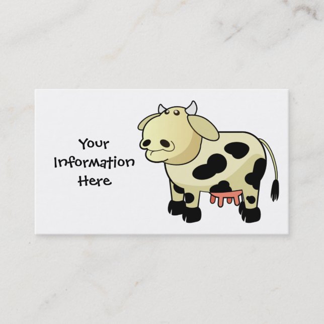 Cartoon Dairy Kuh Business Cards Visitenkarte (Vorderseite)