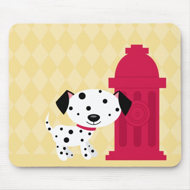 Cartoon dalmation Hunde- u. Feuerhydrant mousepad (Vorne)