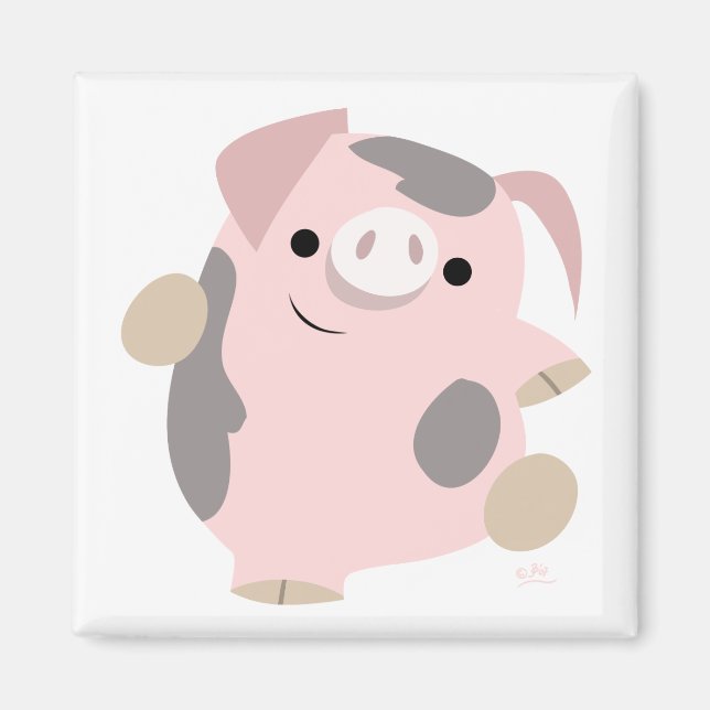 Cartoon Dancing Pig-Magnet Magnet (Vorne)