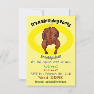 Cartoon-Darstellung von Hähnchen Einladung