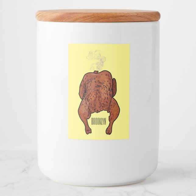 Cartoon-Darstellung von Hähnchen Lebensmitteletikett (Vorderseite)