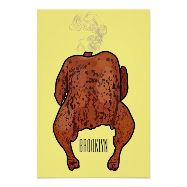 Cartoon-Darstellung von Hähnchen Poster (Vorderseite)