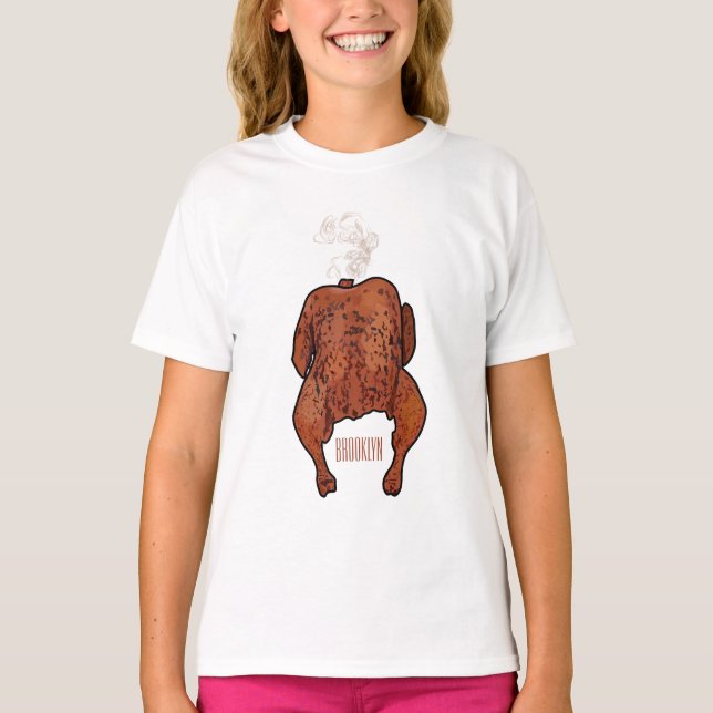 Cartoon-Darstellung von Hähnchen T-Shirt (Vorderseite)