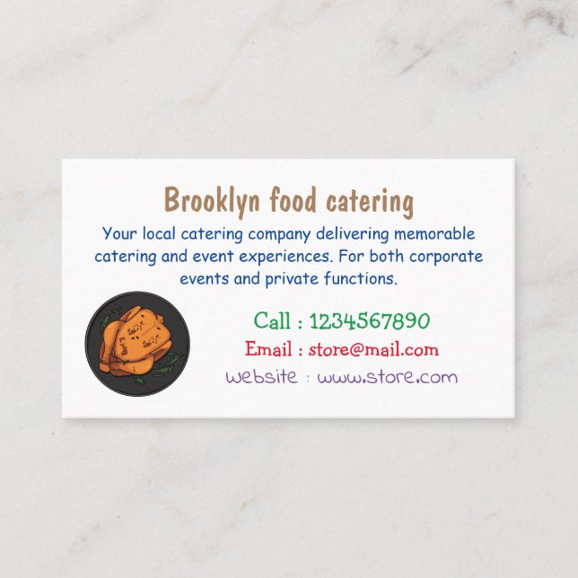 Cartoon-Darstellung von Hähnchen Visitenkarte (Vorderseite)