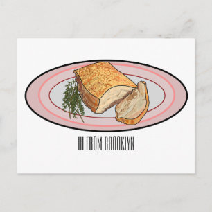 Cartoon-Darstellung von Schweinebauch Postkarte