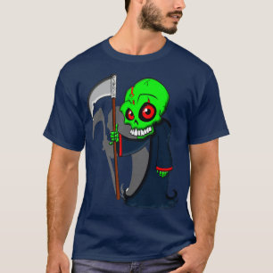 Cartoon Death Grim Sensenmann Scythe Skeleton Funn T-Shirt