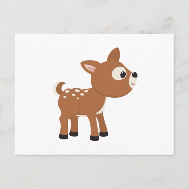 Cartoon Deer Postkarte (Vorderseite)