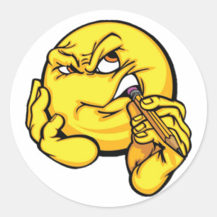 Cartoon denken runder aufkleber