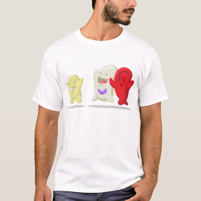 Cartoon der Blutzelle - Erythrozyte, Leukozyten, T-Shirt (Vorderseite)