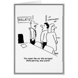 Cartoon der Eheberatung. Ich habe das Auto gekrönt