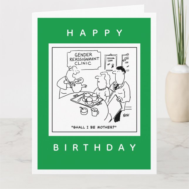 Cartoon der Geschlechtszuweisung Karte (Vorderseite)
