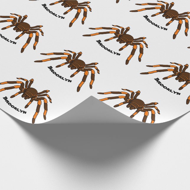 Cartoon der graubraunen und orangen Spinne Geschenkpapier (Ecke)