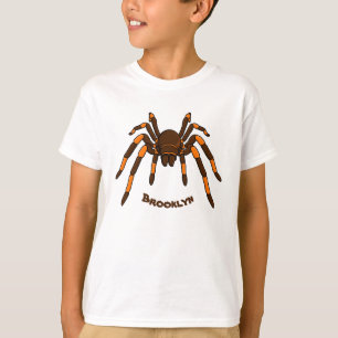 Cartoon der graubraunen und orangen Spinne T-Shirt