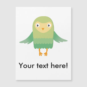 Cartoon der grünen Eule Magnetkarte