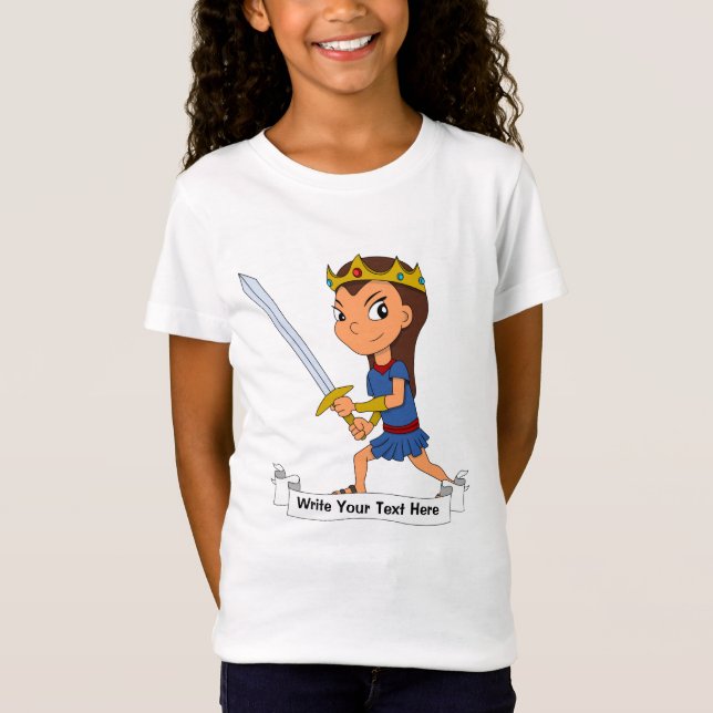 Cartoon der Kriegerprinzessin T-Shirt (Vorderseite)