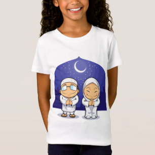 Cartoon der moslemischen Mann-Frau grüßenramadan T-Shirt