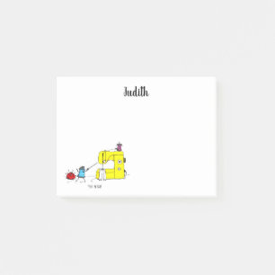 Cartoon der Nähmaschine Post-it Klebezettel