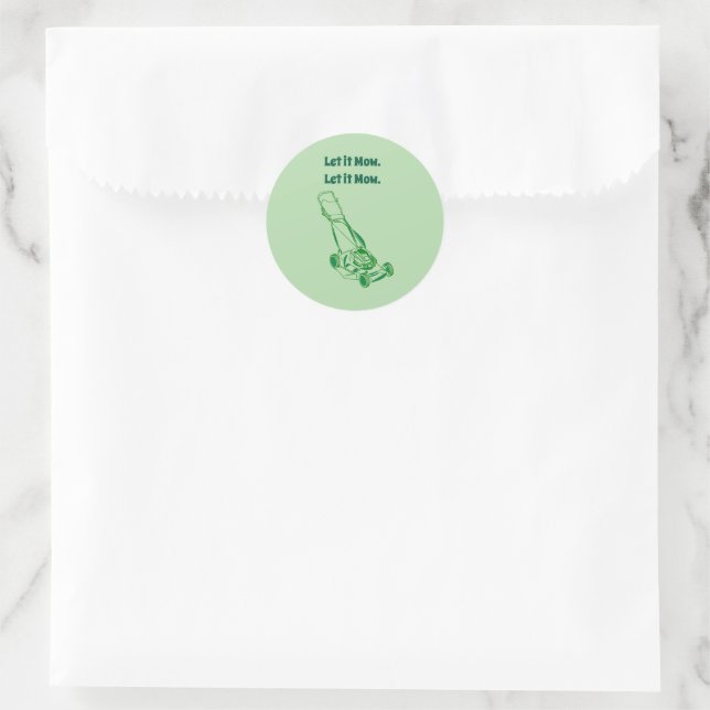 Cartoon der Rasenmäher - Lass It Mow Design Runder Aufkleber (Tasche)