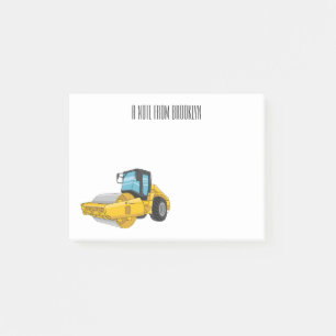 Cartoon der Straßenwalze Post-it Klebezettel