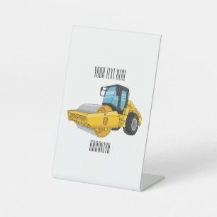 Cartoon der Straßenwalze Sockelschild