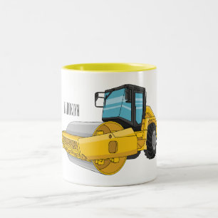Cartoon der Straßenwalze Zweifarbige Tasse