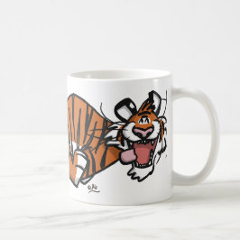 Cartoon, der Tiger-Tasse läuft Tasse