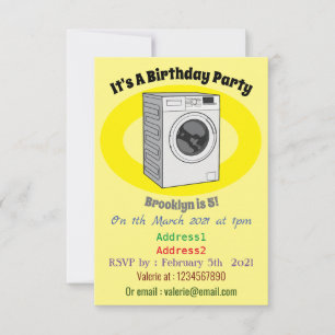 Cartoon der Waschmaschine Einladung