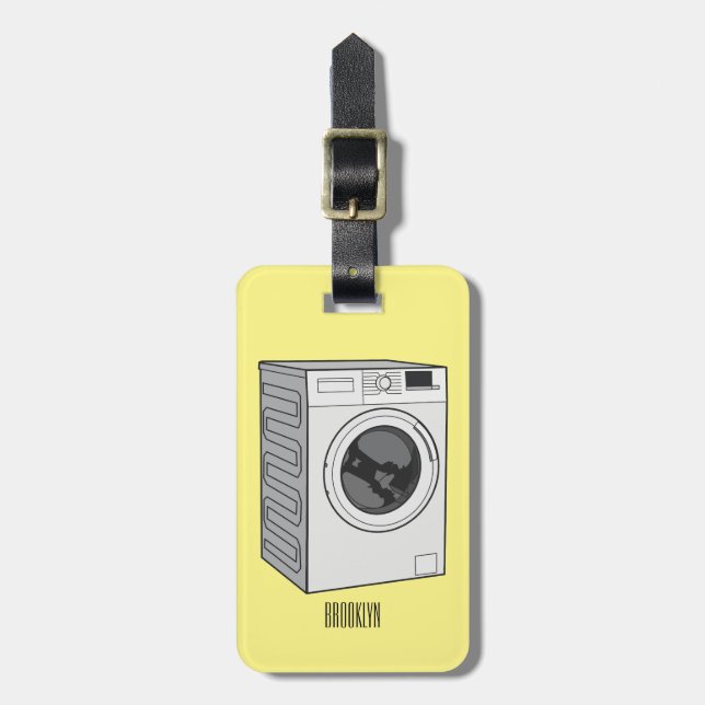 Cartoon der Waschmaschine Gepäckanhänger (Vorderseite vertikal)