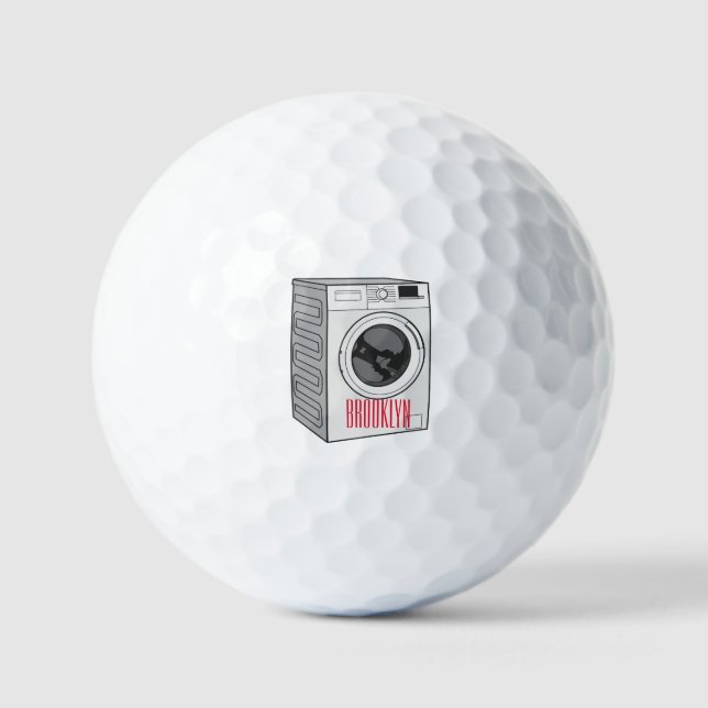 Cartoon der Waschmaschine Golfball (Vorderseite)