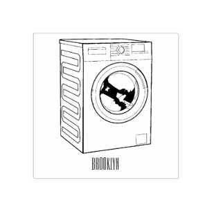 Cartoon der Waschmaschine Gummistempel