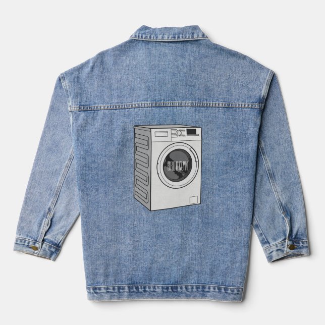 Cartoon der Waschmaschine Jeansjacke (Rückseite)