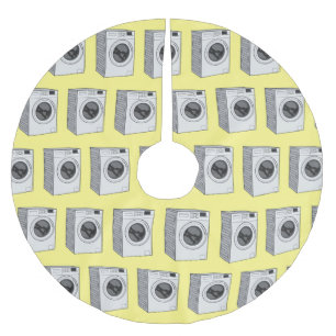 Cartoon der Waschmaschine Polyester Weihnachtsbaumdecke