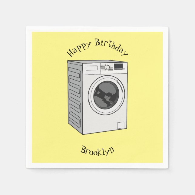 Cartoon der Waschmaschine Serviette (Vorderseite)