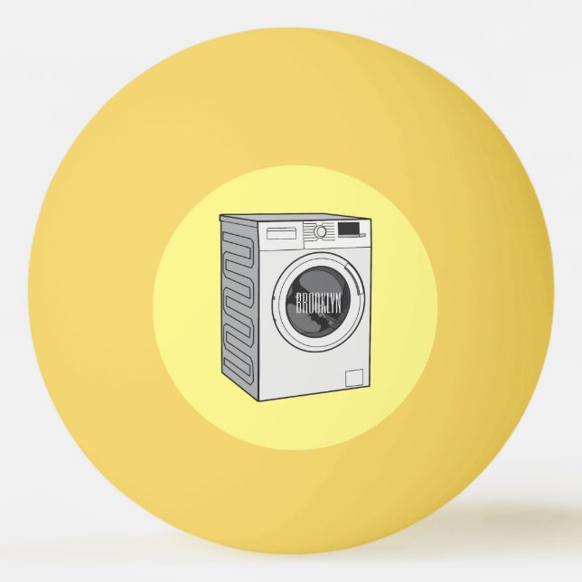 Cartoon der Waschmaschine Tischtennisball (Vorderseite)