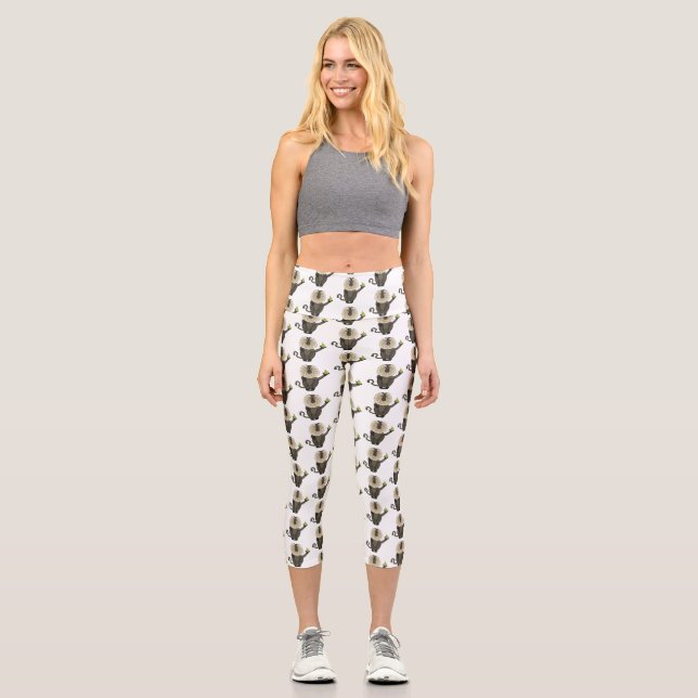 Cartoon des Affen Capri Leggings (Vorderseite)