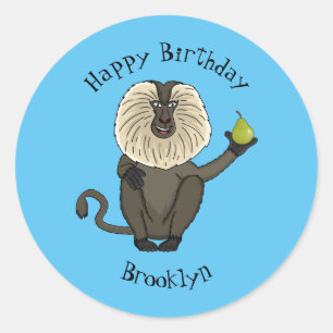 Cartoon des Affen Runder Aufkleber