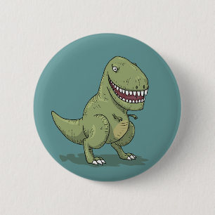 Cartoon des Dinosaurier-T Rex Button