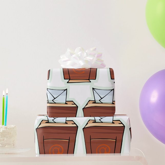 Cartoon des E-Mail-Postfachs Geschenkpapier (Von Creator hochgeladen)