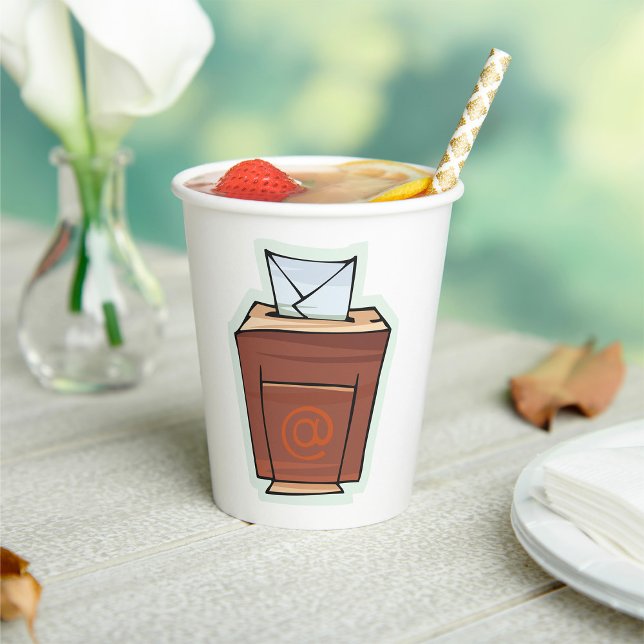 Cartoon des E-Mail-Postfachs Pappbecher (Von Creator hochgeladen)