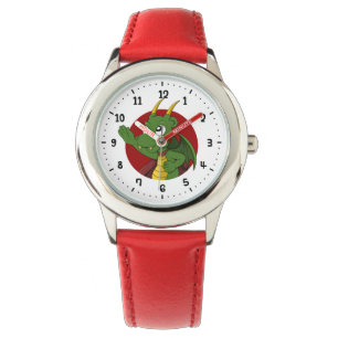 Cartoon des grünen Drachen Armbanduhr