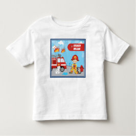 Cartoon des Kleinen Jungen Feuerwehrmann mit Vorna Kleinkind T-shirt
