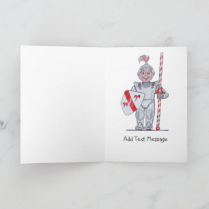 Cartoon des Ritters in der Rüstungskarte Karte