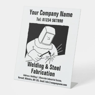 Cartoon-Design für Schweißarbeiten und Fabrikation Sockelschild