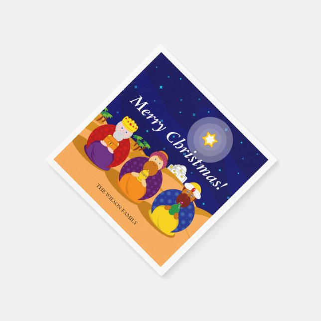 Cartoon "Die drei Könige" / "Drei Weisen", Serviette (Ecke)